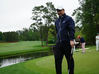 Tom Clarke on the green at Augusta National