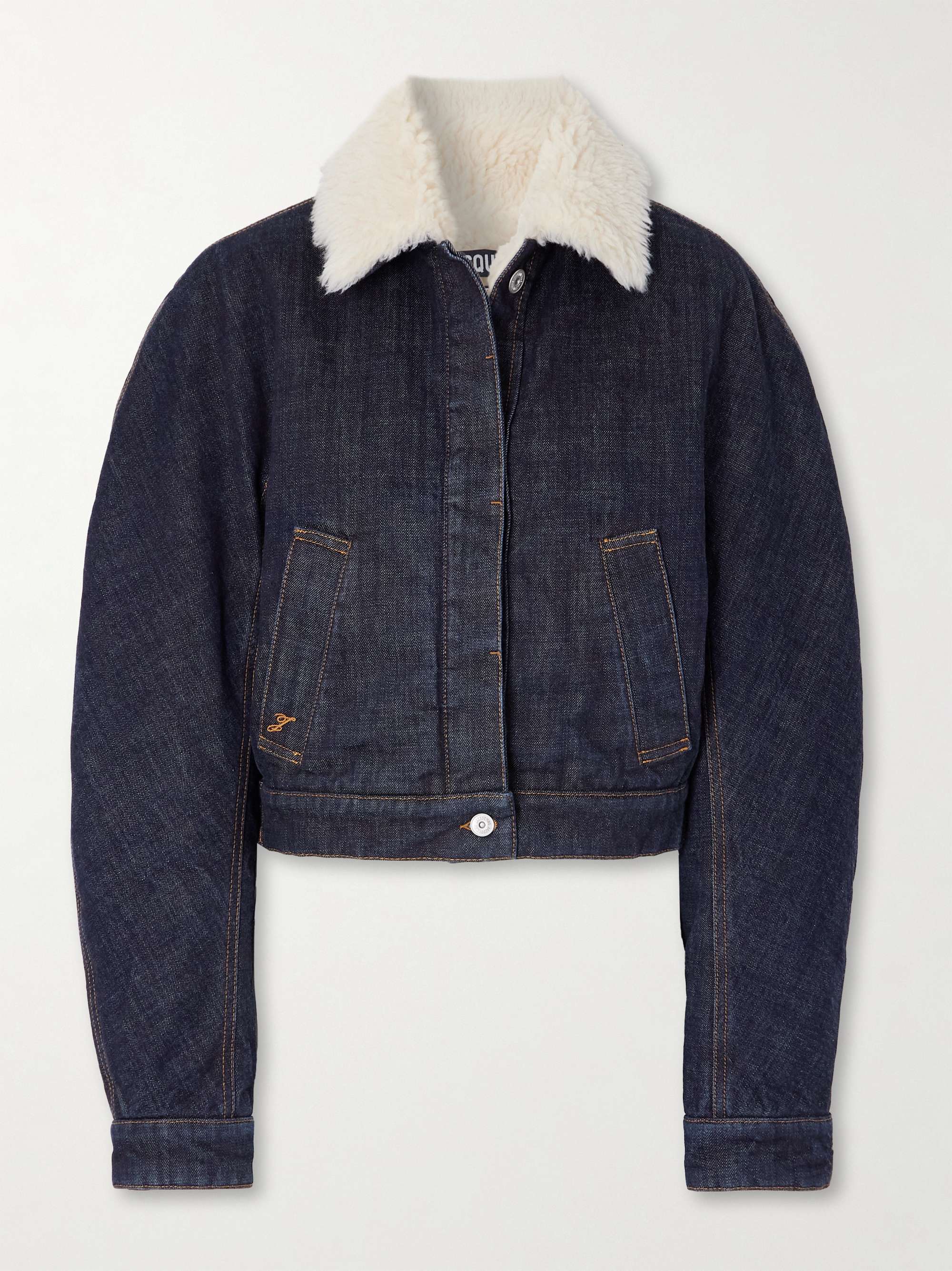 The Ovalo Fleece-Trimmed Raw Denim Jacket