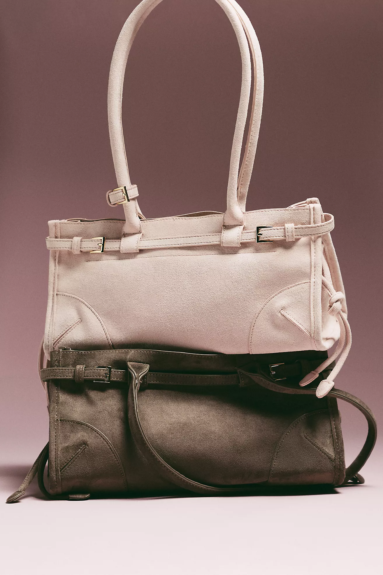 The Greer Structured Faux-Suede Shoulder Bag
