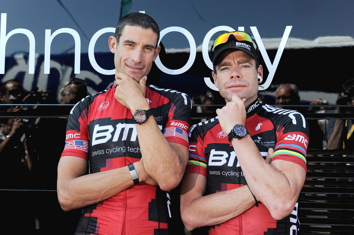 George Hincapie and Cadel Evans in 2011