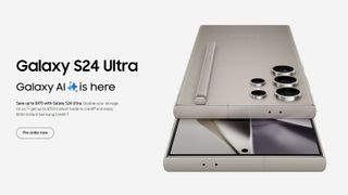 Promotional image of Samsung Galaxy S24 ultra from Samsung website