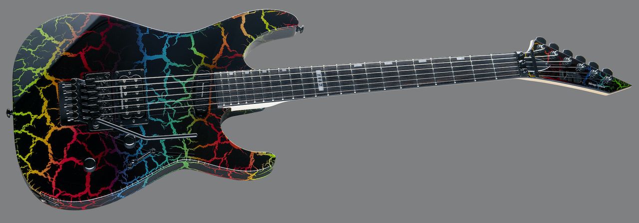 ESP's new LTD Mirage Deluxe &lsquo;87 Rainbow Crackle model