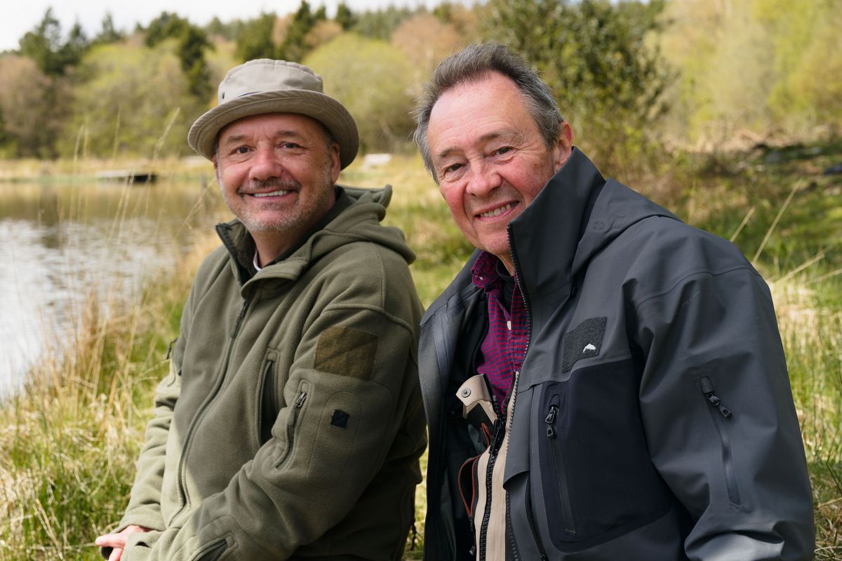 Bob Mortimer and Paul Whitehouse in North Uist in Series 4 of Gone Fishing.