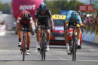 The sprint to the line was close between Porte, Froome and Fuglsang