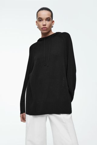 Knitted Linen-Blend Hoodie