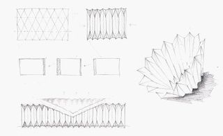 Drawing of the origami components that comprise the sculpture