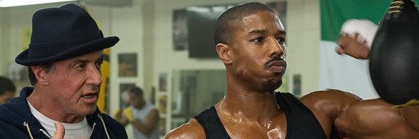 Creed Sylvester Stallone Michael B. Jordan speed bag training at the gym