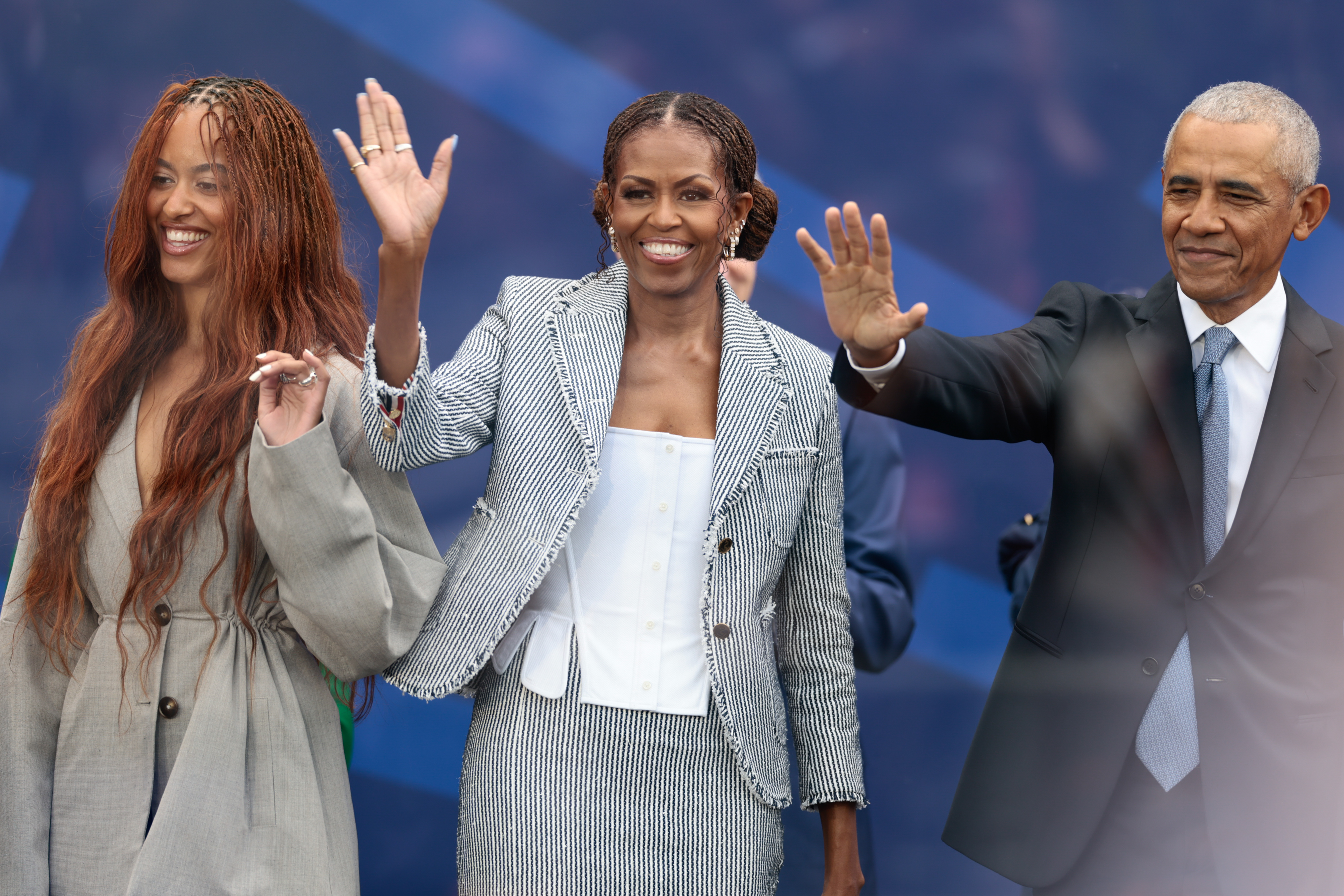 Michelle, Barack, Sasha, and Malia Obama wore coordinating outfits to the Barack Obama Presidential Center Opening