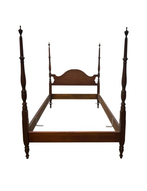 Vintage Traditional American Style Mahogany Full Size Four Poster Bed