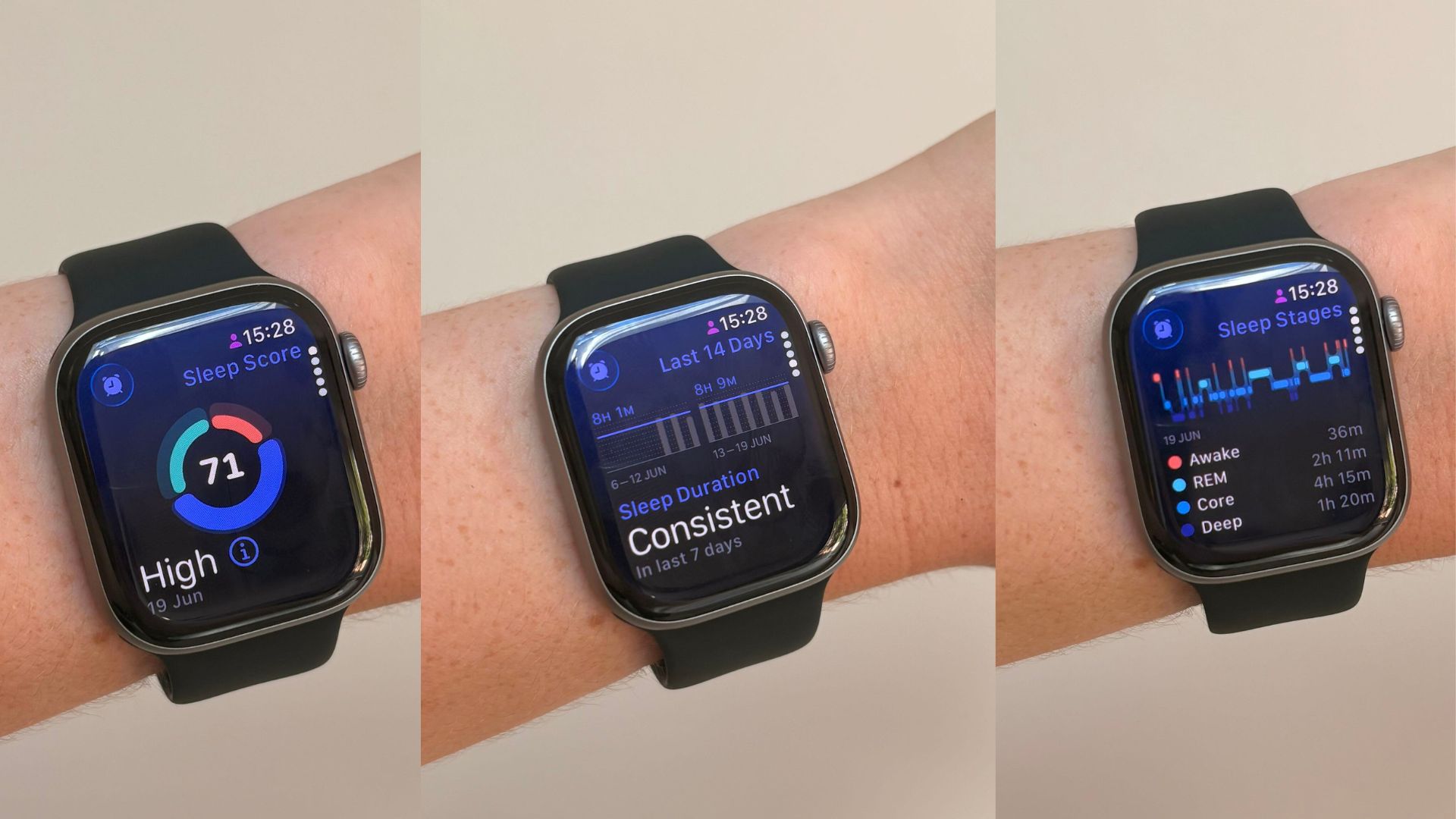 Grace Walsh's sleep data on Apple Watch Series 11
