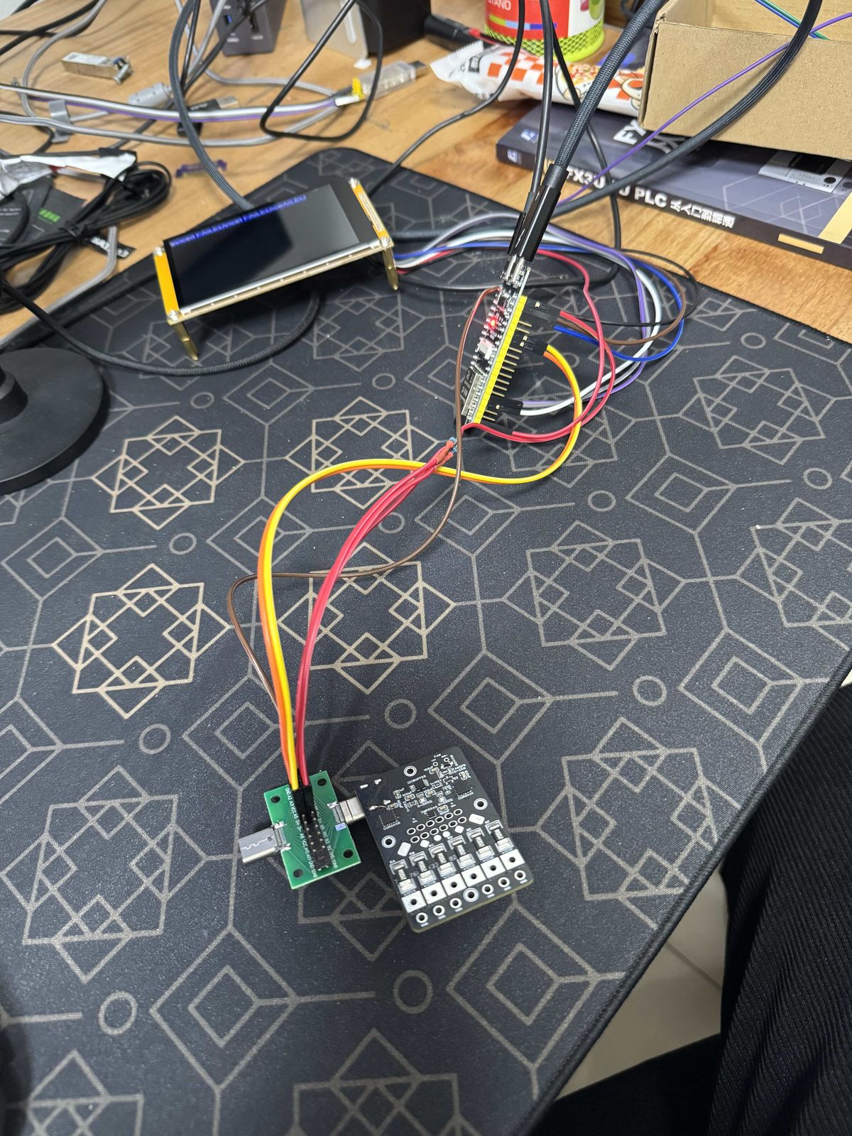 PCB connected to a microcontroller