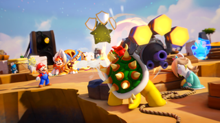 Bowser attacks in Mario + Rabbids Sparks of Hope