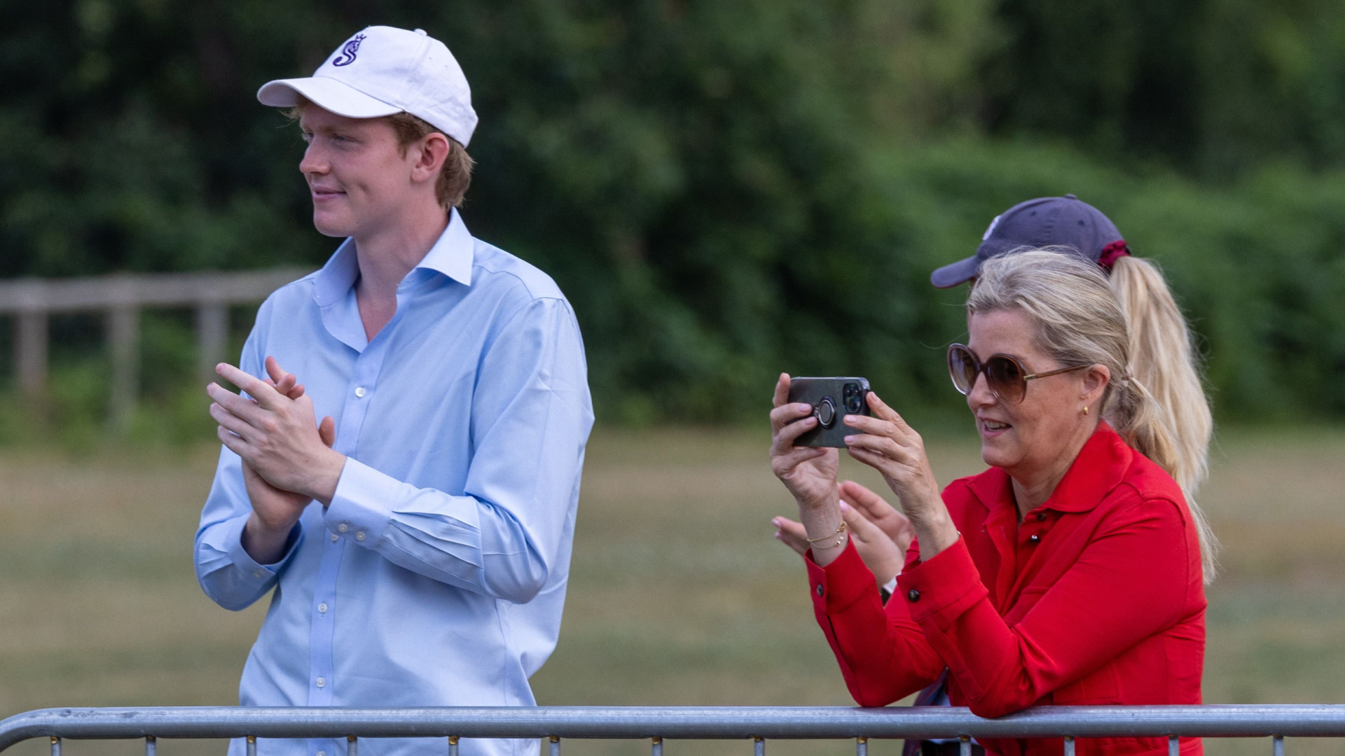 Felix da Silva-Clamp and Duchess Sophie cheering at a horse competition