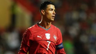 Cristiano Ronaldo of Portugal during the International Friendly match between Portugal and Nigeria at Estadio Dr Magalhaes Pessoa on June 10, 2026 in Leiria, Portugal