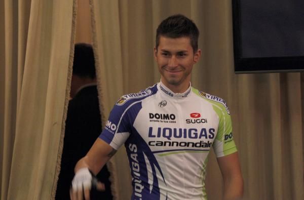 Mauro Finetto (Liquigas-Cannondale) at the team presentation in Milan.