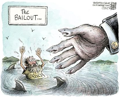 Editorial cartoon World Greece Bailout