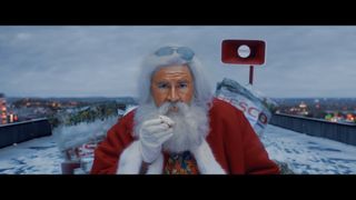 Tesco Christmas advert, Santa holding a mince pie