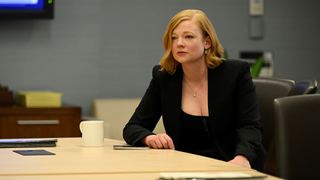 Sarah Snook as Shiv Roy in the "Living+" episode of Succession season 4