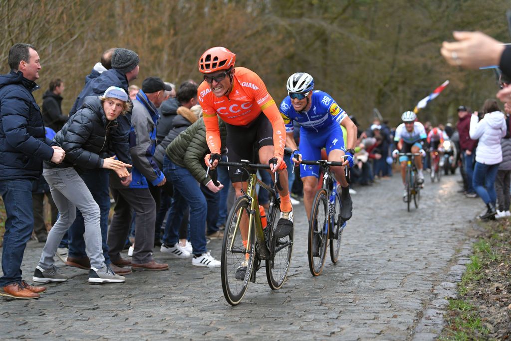 Greg Van Avermaet (CCC Team) and Zdenek Stybar (Deceuninck-QuickStep) at Omloop Het Nieuwsblad 2019