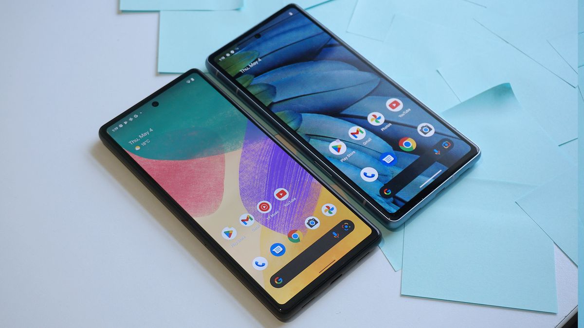 Google Pixel 7a review Pixel 6a front angled