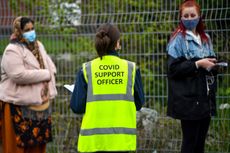 Covid-19 support officer conducting Covid tests as new variant sweeps across England