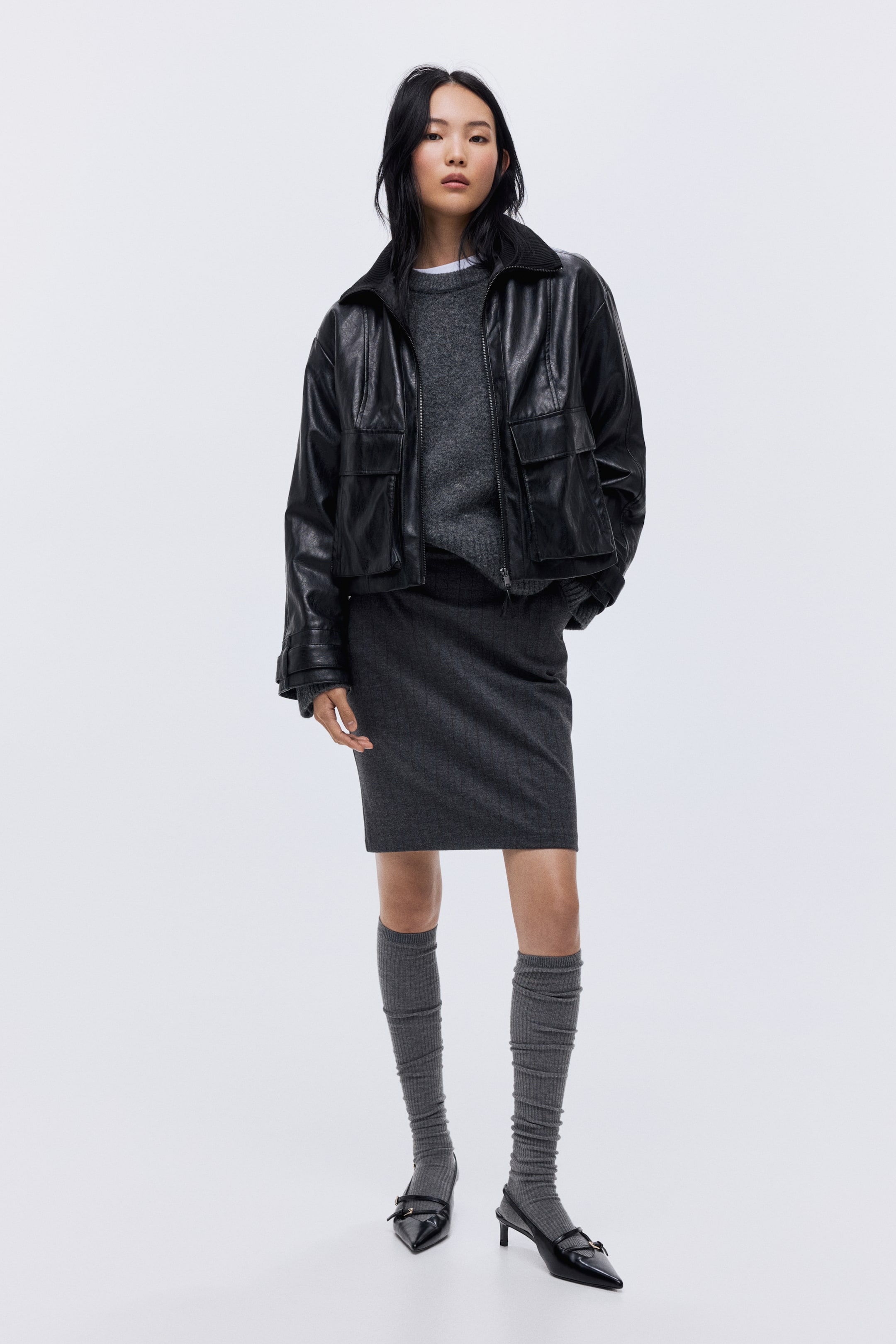 Jersey Pencil Skirt - Black