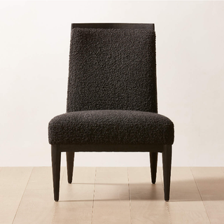 Boucle black minimalist accent chair