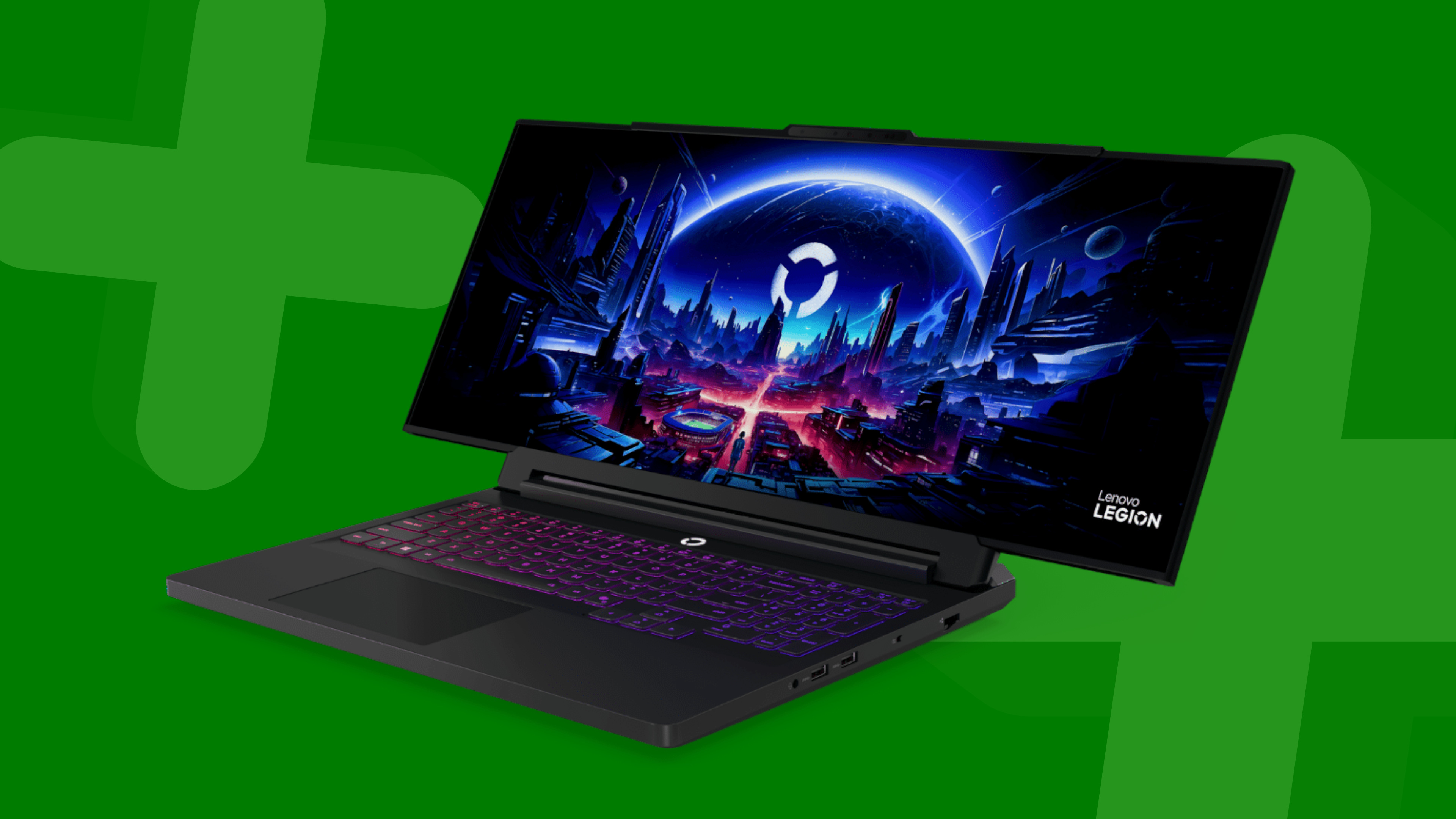 Lenovo Legion Pro Rollable gaming laptop on a green background