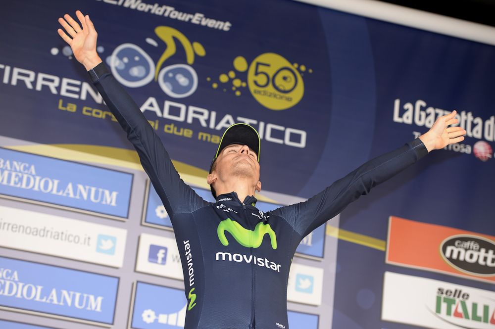 Adriano Malori celebrates his win.