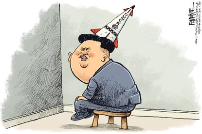 Political Cartoon International North Korea Kim Jong Un ballistic missiles