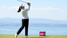 Yan Liu hits an iron shot