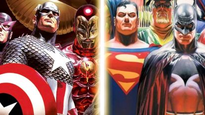 Marvel characters and DC characters combined