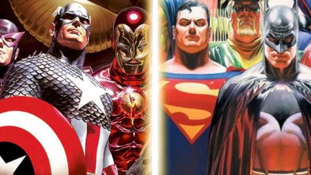 Marvel characters and DC characters combined