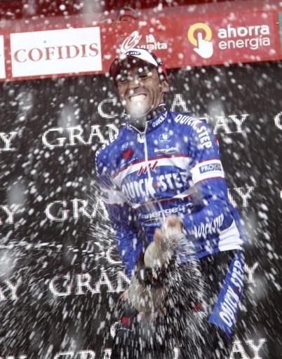 Stage winner Carlos Barredo (Quick Step) on the podium