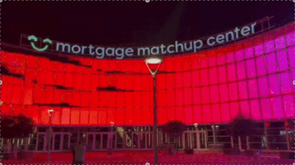 The LED display on the exterior of the Phoenix Suns arena.