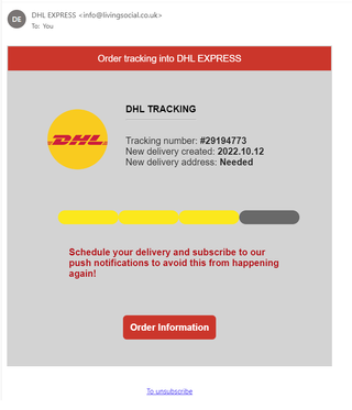 DHL scam email