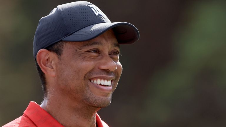 Tiger Woods during the second round of the 2021 PNC Championship