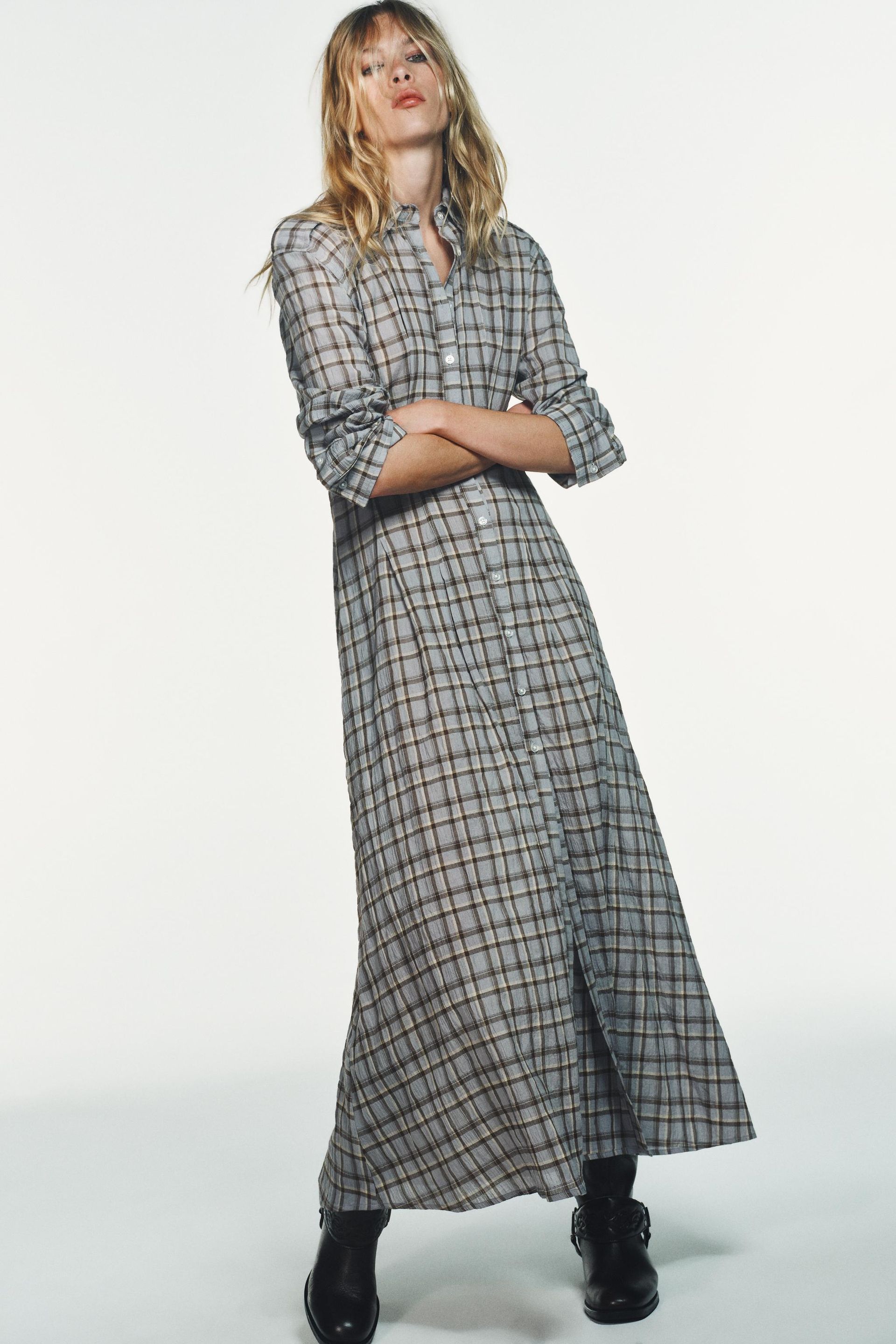 Plaid Shirt Dress