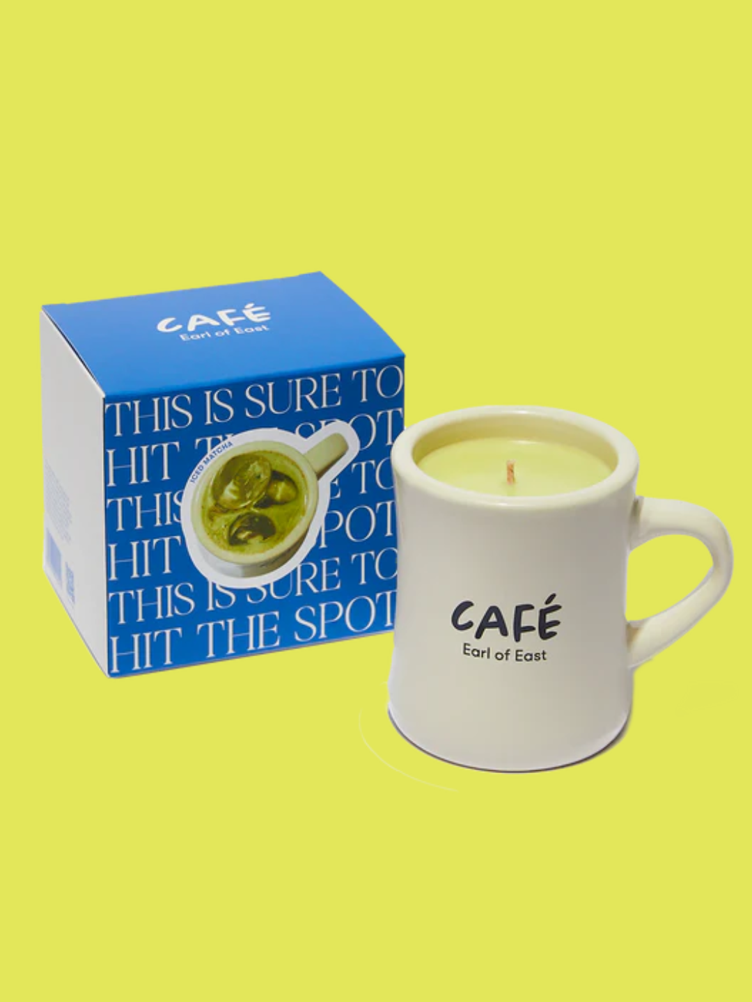 A matcha candle in a ceramic mug from Earl of East