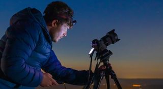 Astrophotographer Josh Dury on location with is camera kit