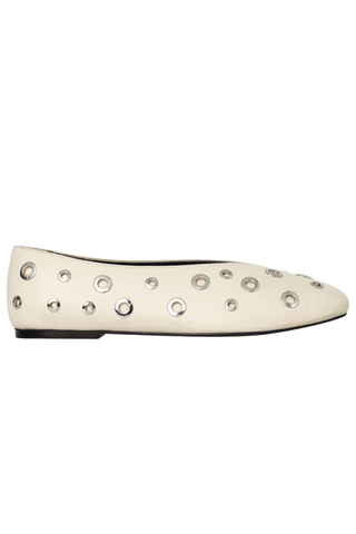 Eyelet Leather Ballet Flats