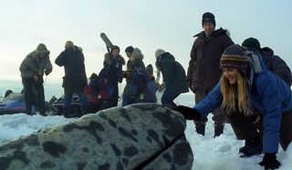 Big Miracle Drew Barrymore touches a beached whale