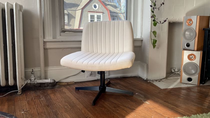 An office chair in a living room