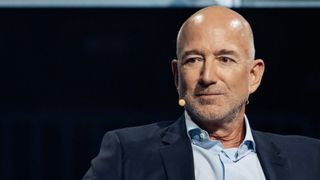 Jeff Bezos, founder of Amazon.com Inc., during the America Business Forum in Miami, Florida, US, on Thursday, Nov. 6, 2025.