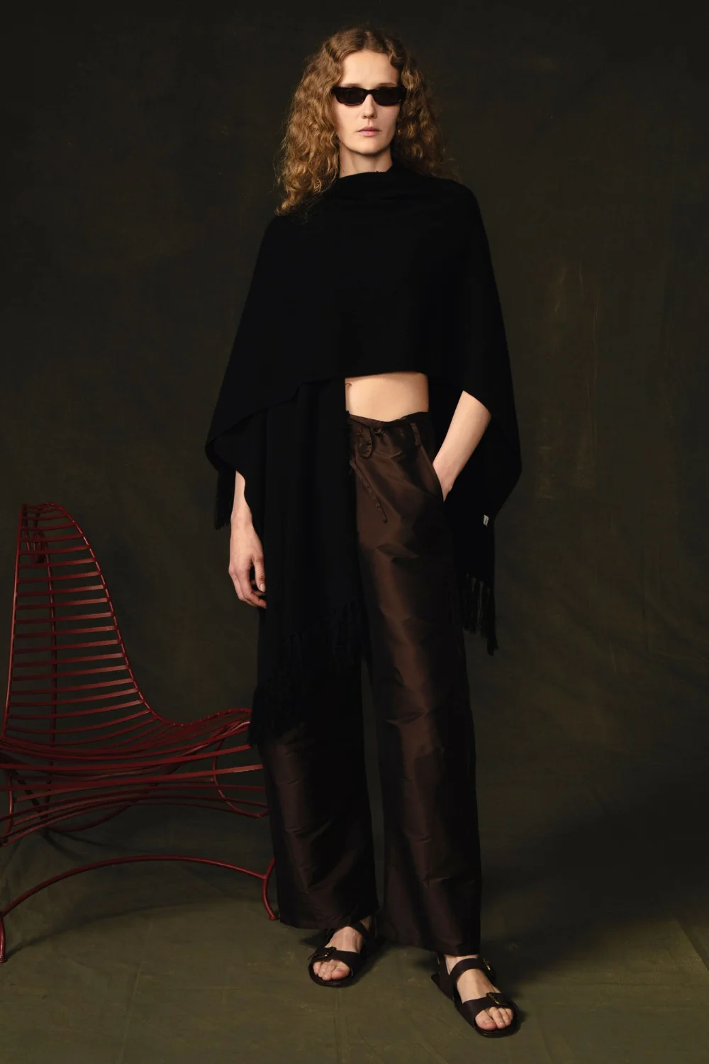 Chan Luu, Wool Cashmere Knit Cape Black
