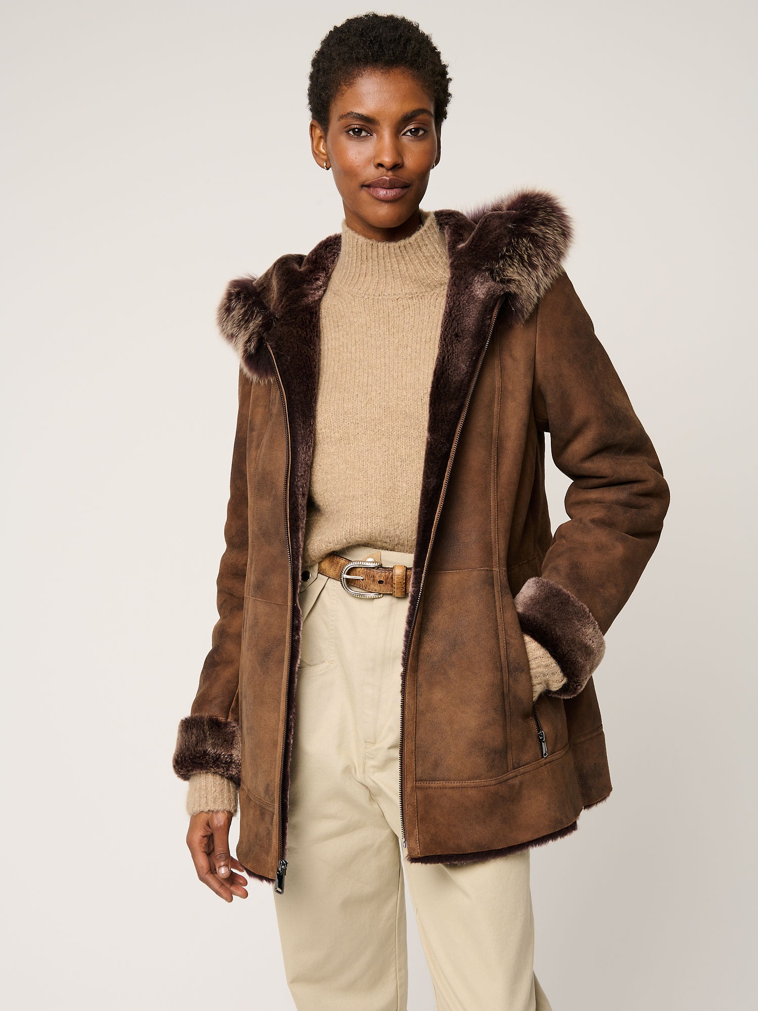 Overland, Claire Hooded Toscana Sheepskin Coat