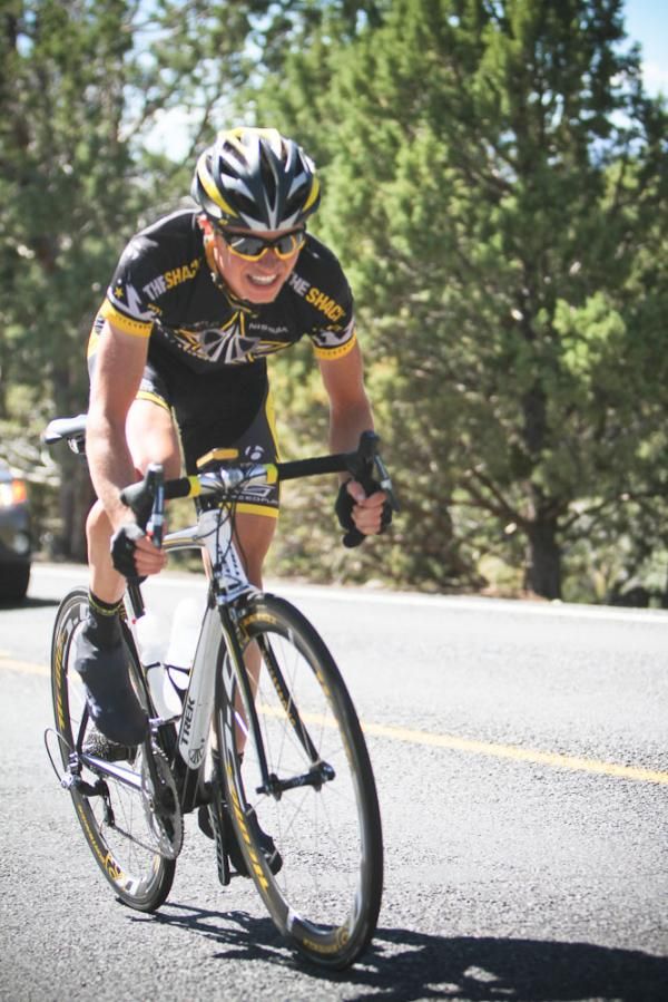 Ben King (Trek-Livestrong) had to dig deep to stay away from the peloton.