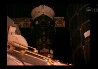 The Soyuz spacecraft carrying NASA astronaut Mike Fossum, Japanese astronaut Satoshi Furukawa and Russian cosmonaut Sergei Volkov docked at the International Space Station on June 9 at 5:18 p.m. EDT (2118 GMT).