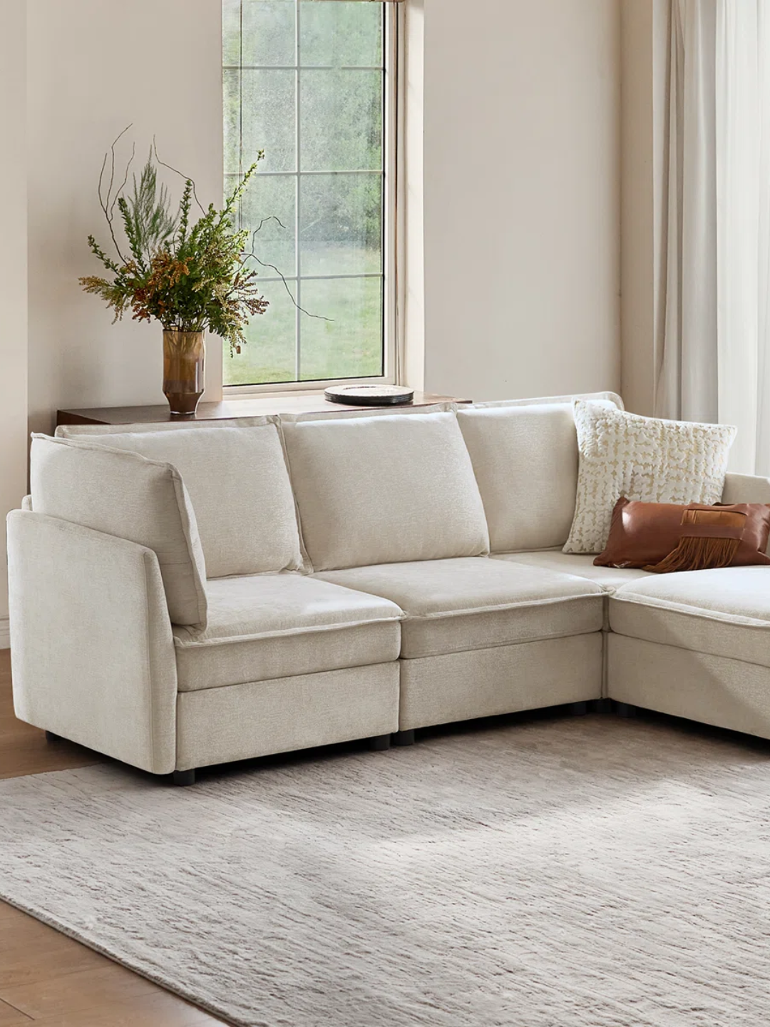 A modern four seater storage corner sofa from Wayfair