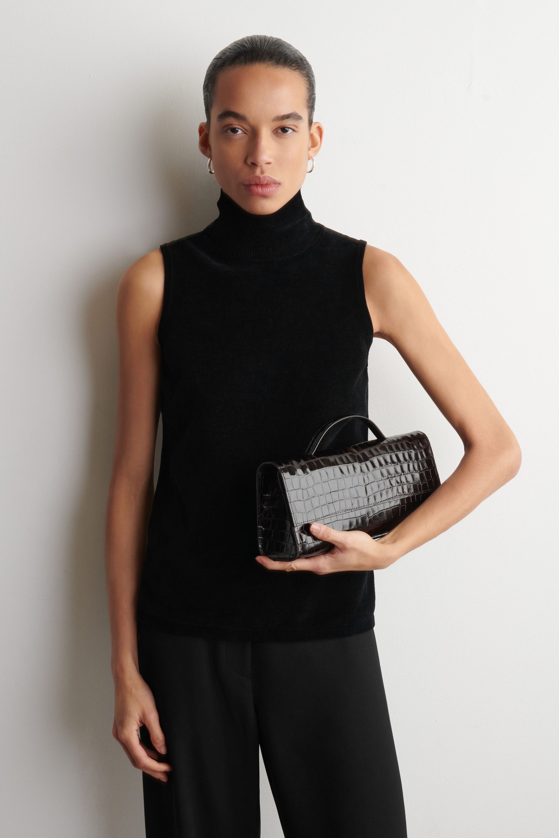 Chenille Funnel-Neck Vest